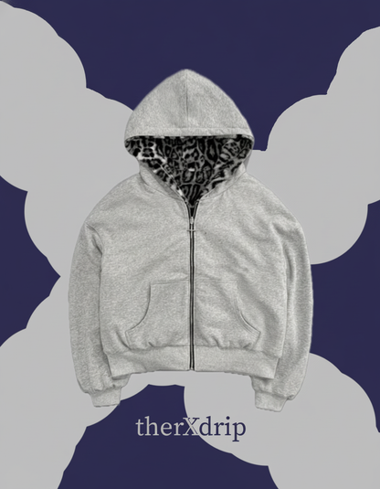 therXdrip Leopard Faux Fur Zip Hoodie